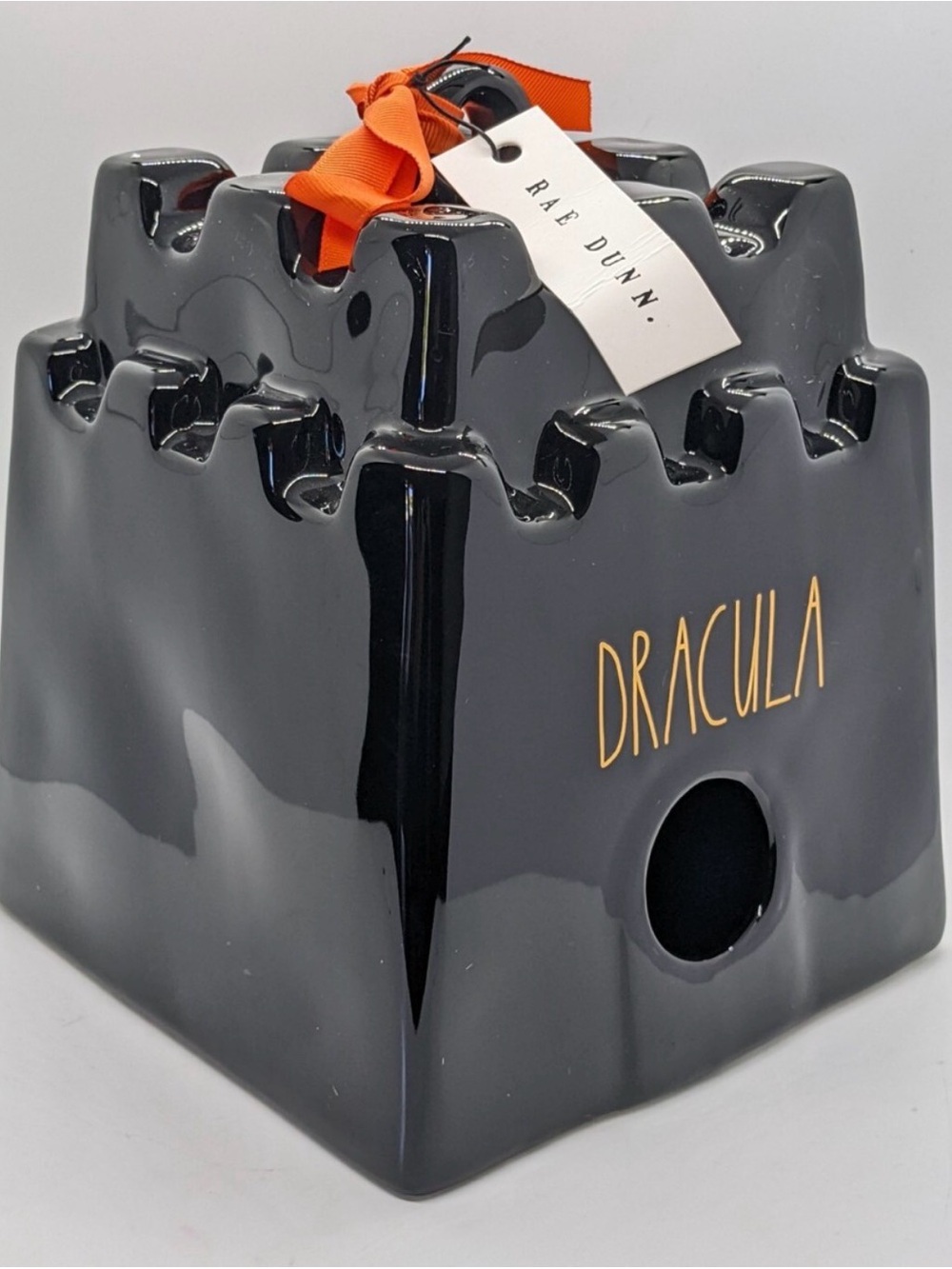 Rae Dunn Dracula Castle Birdhouse Black Halloween Fall NWT